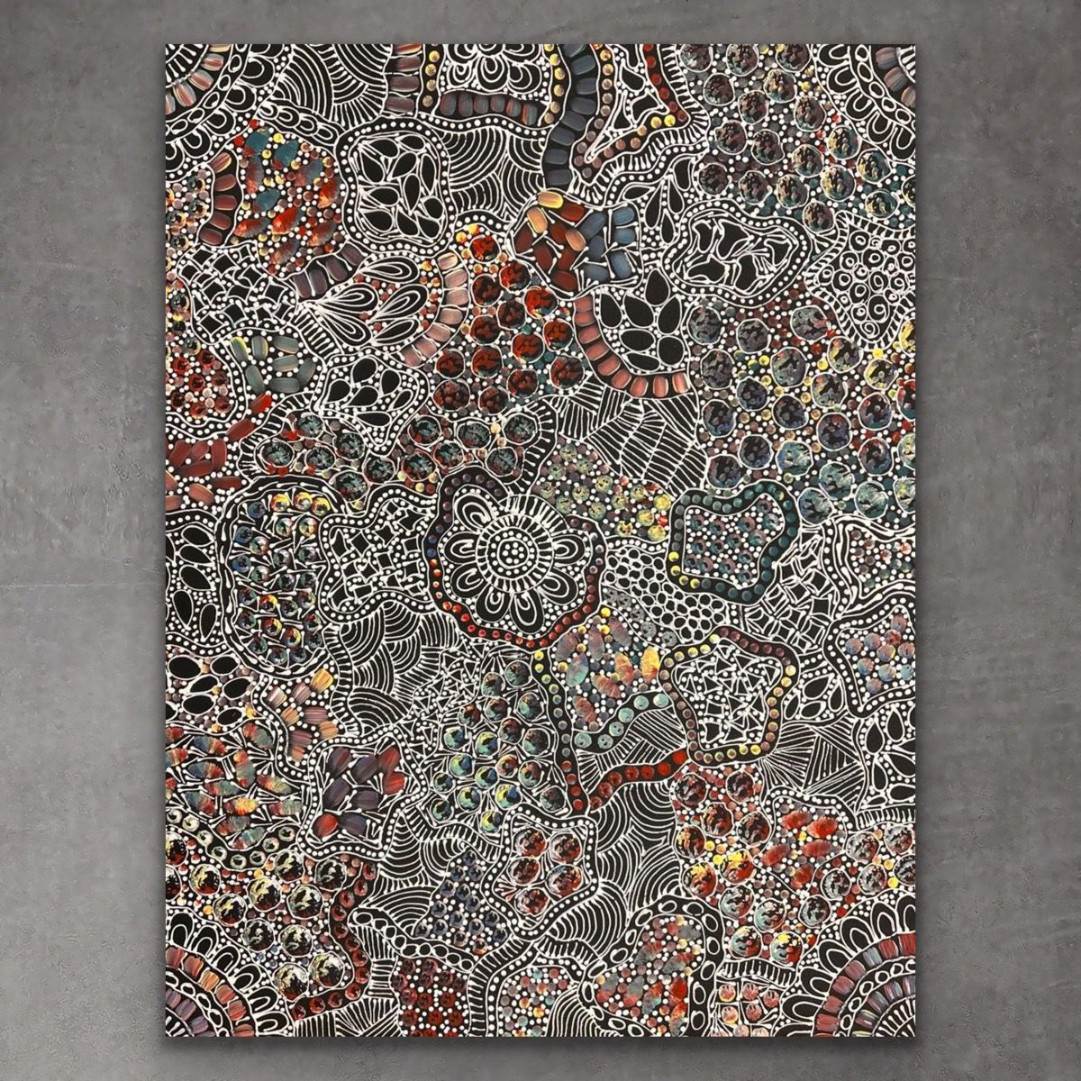 "Yam Dreaming" original Aboriginal painting by Rachael Nambula, 73cm x 93cm - authentic Indigenous Australian artwork