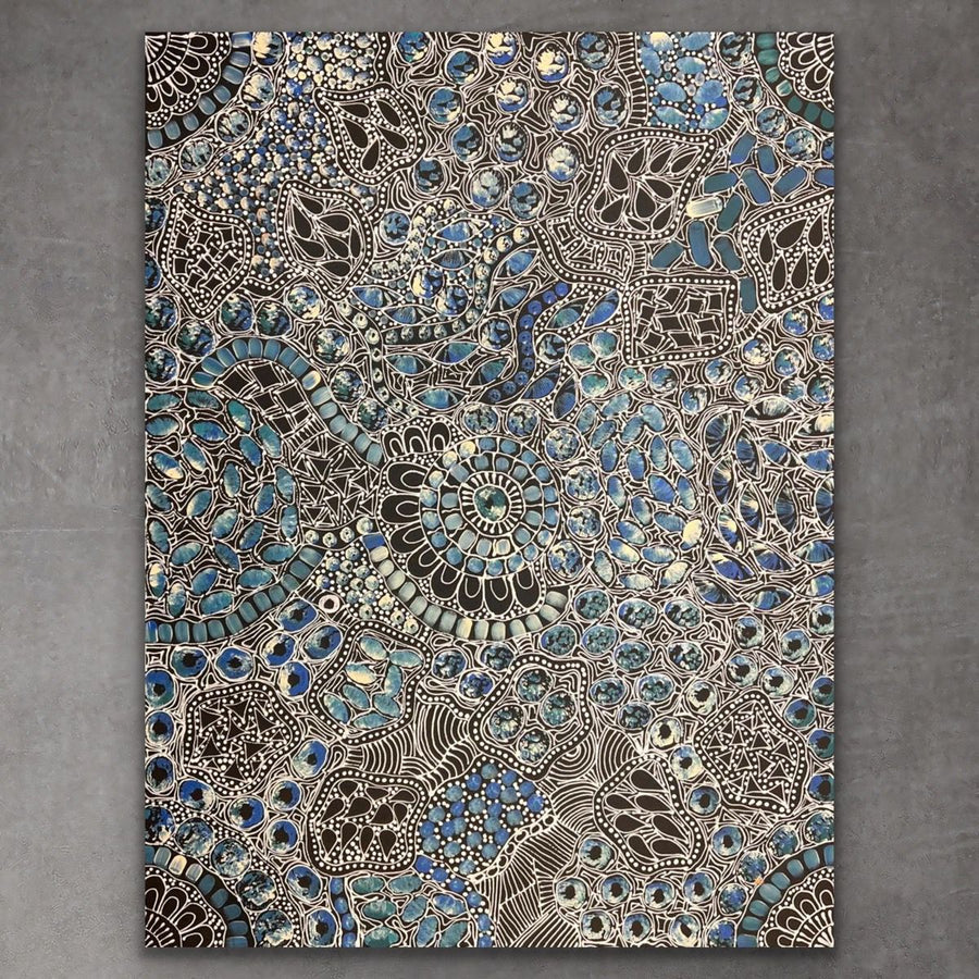 "Yam Dreaming" original Aboriginal painting by Rachael Nambula, 94cm x 73cm - authentic Indigenous Australian artwork