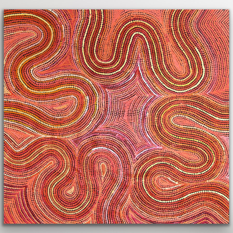 Sand Dunes Tali by Gwenda Turner Nungurrayi 118x112cm Aboriginal painting of Central Desert sand dunes