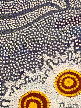 Load image into Gallery viewer, Seven sisters close up showing blue hues with yellow and red ochre