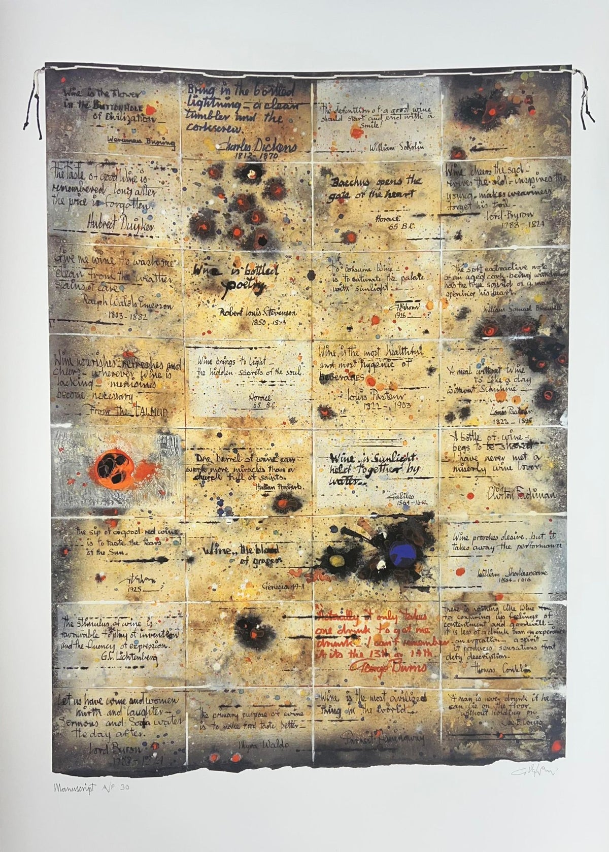 "Manuscript" original Aboriginal painting by Limited Edition numbered print and Artist Proofs by Thomas Gleghorn - authentic Indigenous Australian artwork