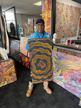 Load image into Gallery viewer, Fine dot painting Seed Dreaming by Marshall Jangala Robertson with intricate detailing and flowing cultural patterns