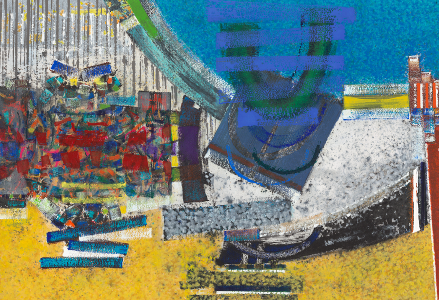 "Warners Bay" original Aboriginal painting by (1) Thomas Gleghorn, Limited Edition Giclee Print. - authentic Indigenous Australian artwork