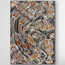 Load image into Gallery viewer, "Billabong Story" original Aboriginal painting by Eddie Blitner, 89cm x 63cm - authentic Indigenous Australian artwork
