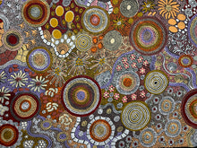 Load image into Gallery viewer, "Budgerigar Dreaming and Bush Tucker" original Aboriginal painting by Julieanne Turner Nungurrayi, 198cm x 145cm - authentic Indigenous Australian artwork
