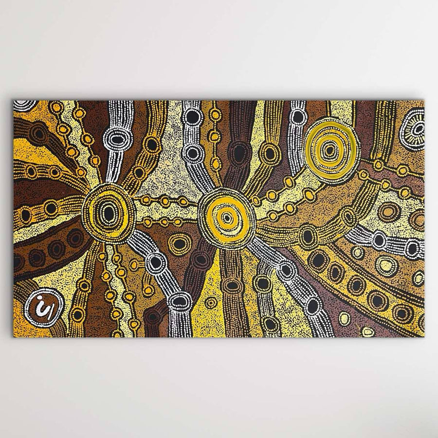 "Minma Malilu" original Aboriginal painting by Clarise Tunkin, 146cm x 81cm - authentic Indigenous Australian artwork