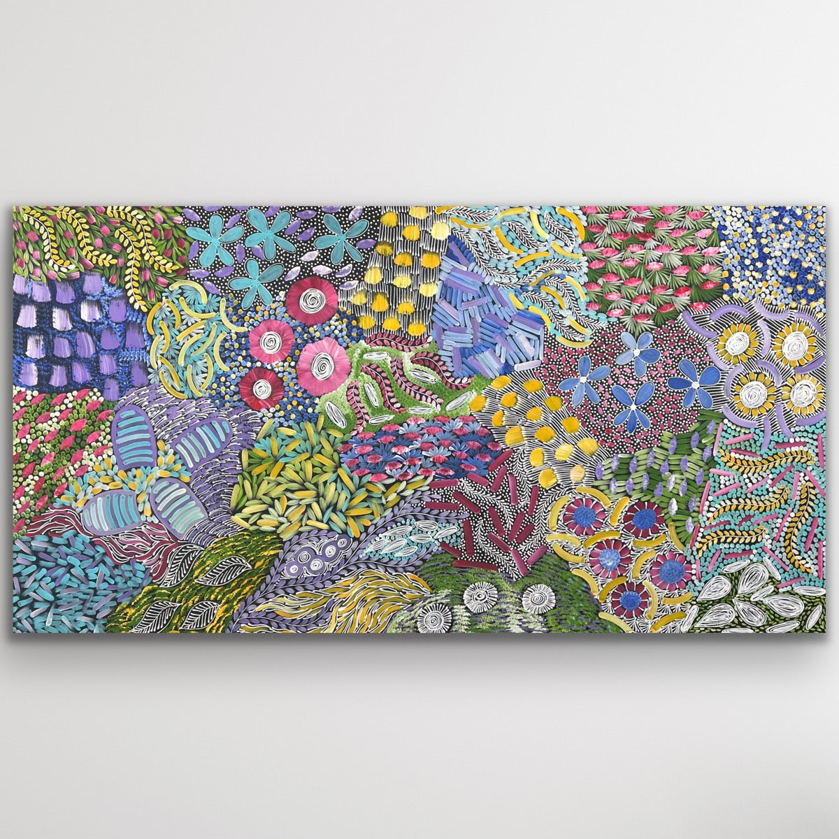 "Awelye" original Aboriginal painting by Karen Bird Ngale, 193cm x 104cm - authentic Indigenous Australian artwork