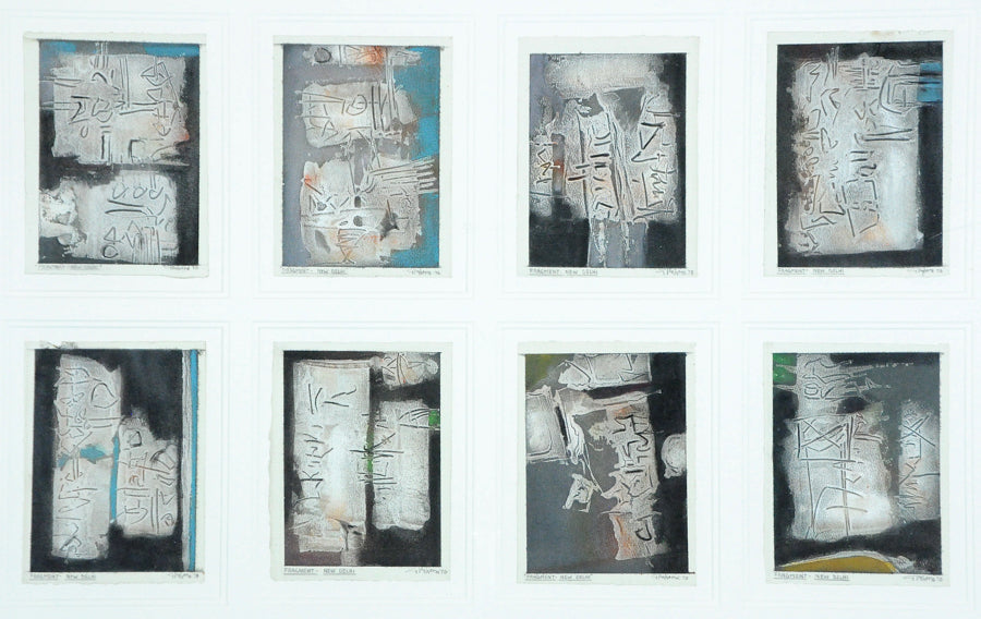 "Fragments new Dehli" original Aboriginal painting by Original paintings by Thomas Gleghorn set of eight - authentic Indigenous Australian artwork
