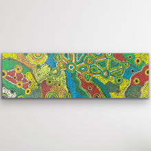 Load image into Gallery viewer, "Minyma Kutjara" original Aboriginal painting by Cassyanne Woods, 102cm x 32cm - authentic Indigenous Australian artwork
