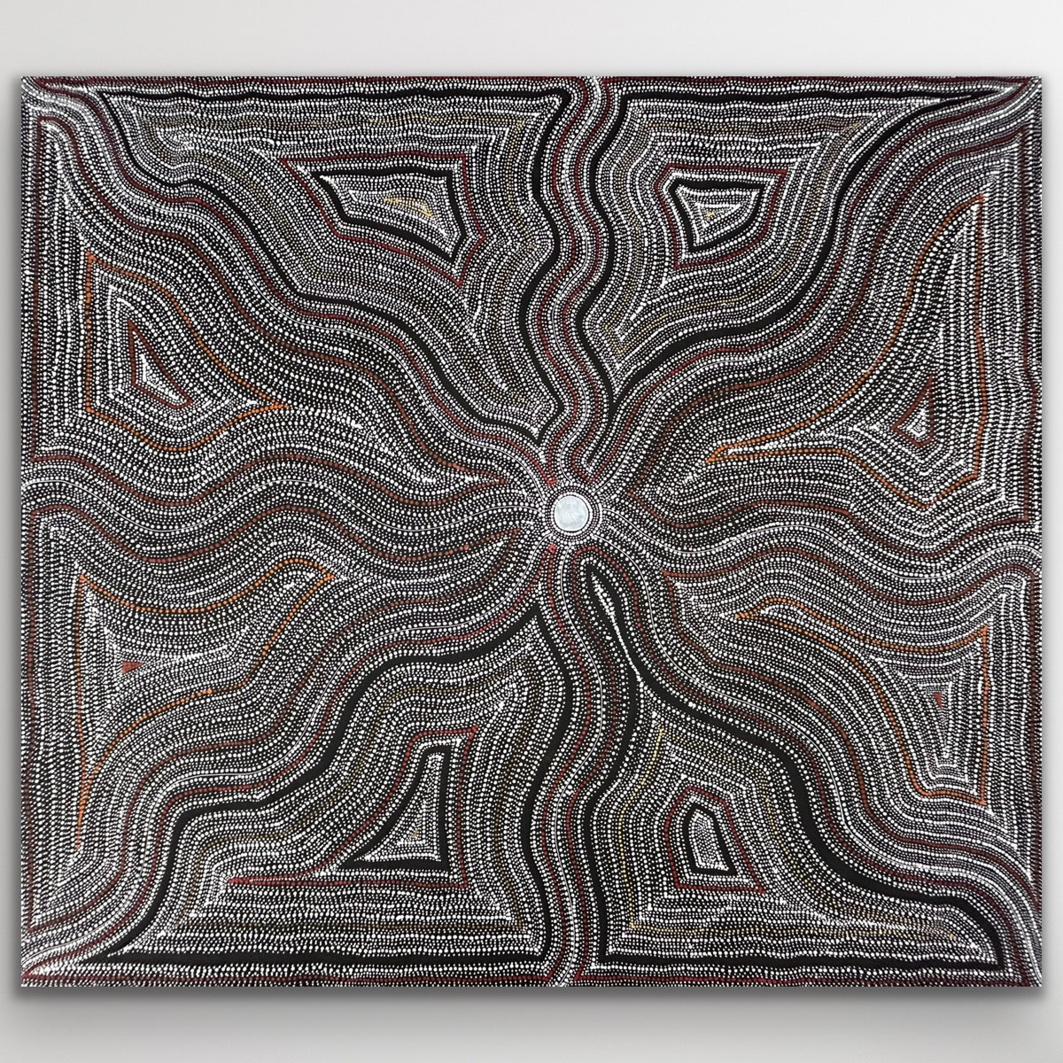 "Water Dreaming" original Aboriginal painting by Marshall Jangala Robertson, 235cm x 205cm - authentic Indigenous Australian artwork