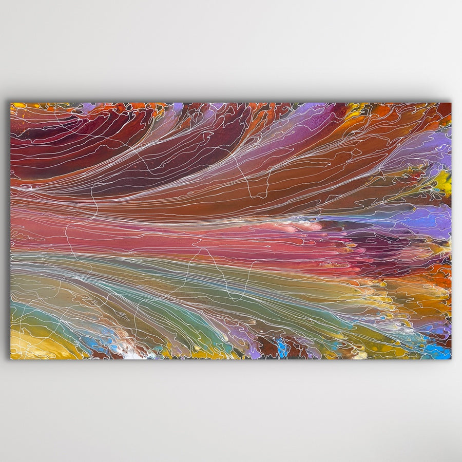 "Pantu (Salt Lake)" original Aboriginal painting by Janice Stanley, 199cm x 116cm - authentic Indigenous Australian artwork