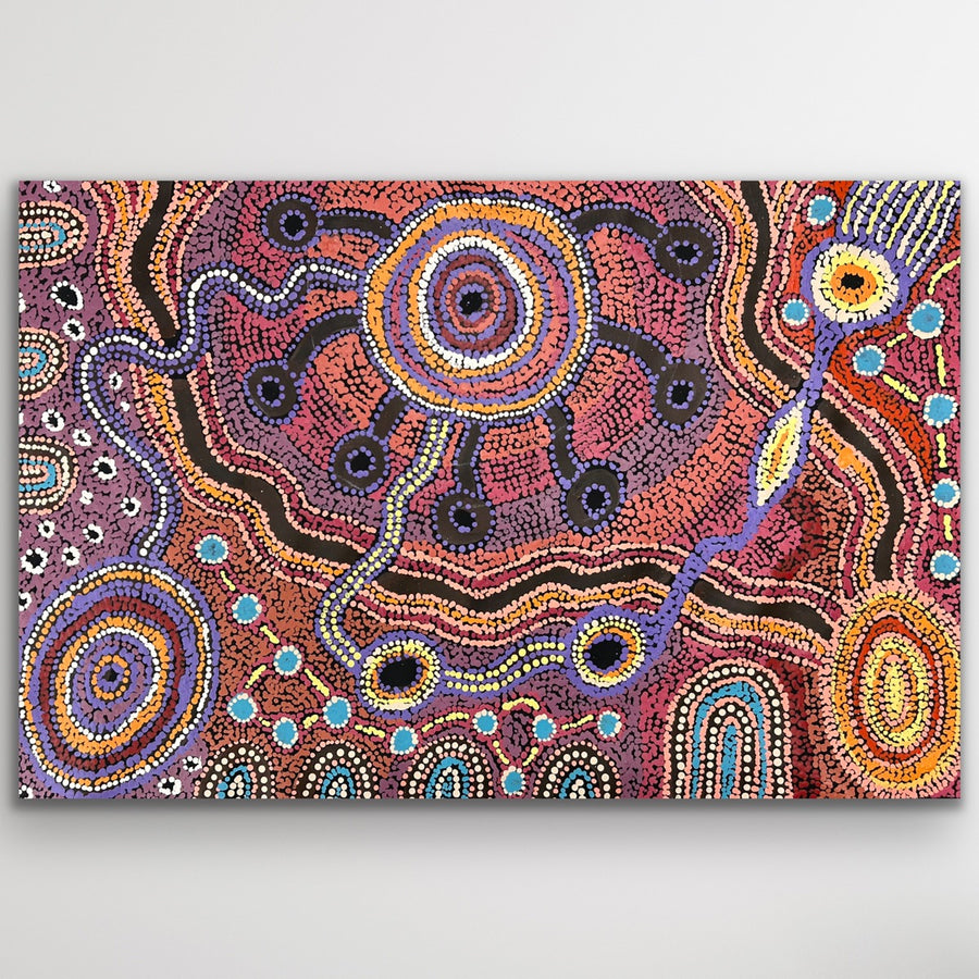 "Nguru Munu Tjukula" original Aboriginal painting by Audrey Brumby, 90cm x 60cm - authentic Indigenous Australian artwork