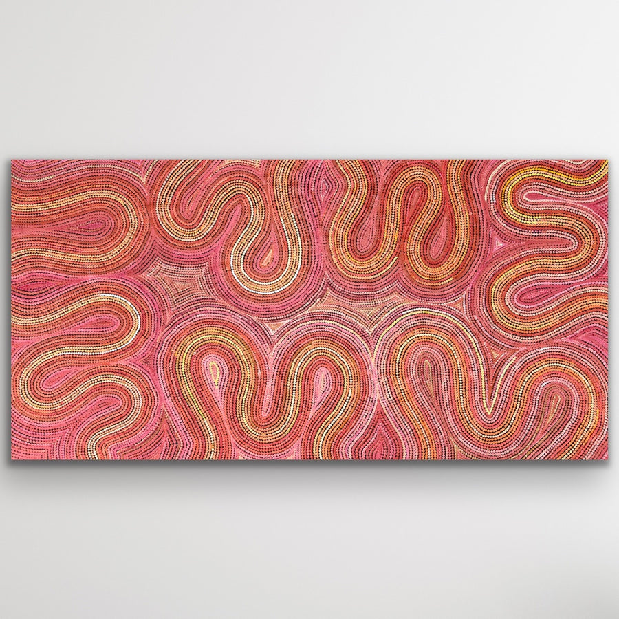 "Sand Dunes (Tali)" original Aboriginal painting by Gwenda Nungurrayi Turner, 200cm x 103cm - authentic Indigenous Australian artwork