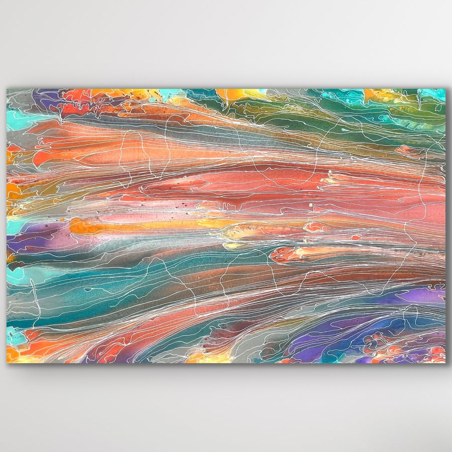 "Pantu (Salt Lake)" original Aboriginal painting by Janice Stanley, 152cm x 97cm - authentic Indigenous Australian artwork