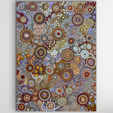 Load image into Gallery viewer, "Budgerigar Dreaming and Bush Tucker" original Aboriginal painting by Julieanne Turner Nungurrayi, 198cm x 145cm - authentic Indigenous Australian artwork

