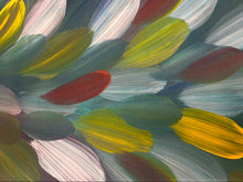 Load image into Gallery viewer, "Bush Medicine Leaves" original Aboriginal painting by Roseanne Morton Petyarre, 116cm x 32cm - authentic Indigenous Australian artwork
