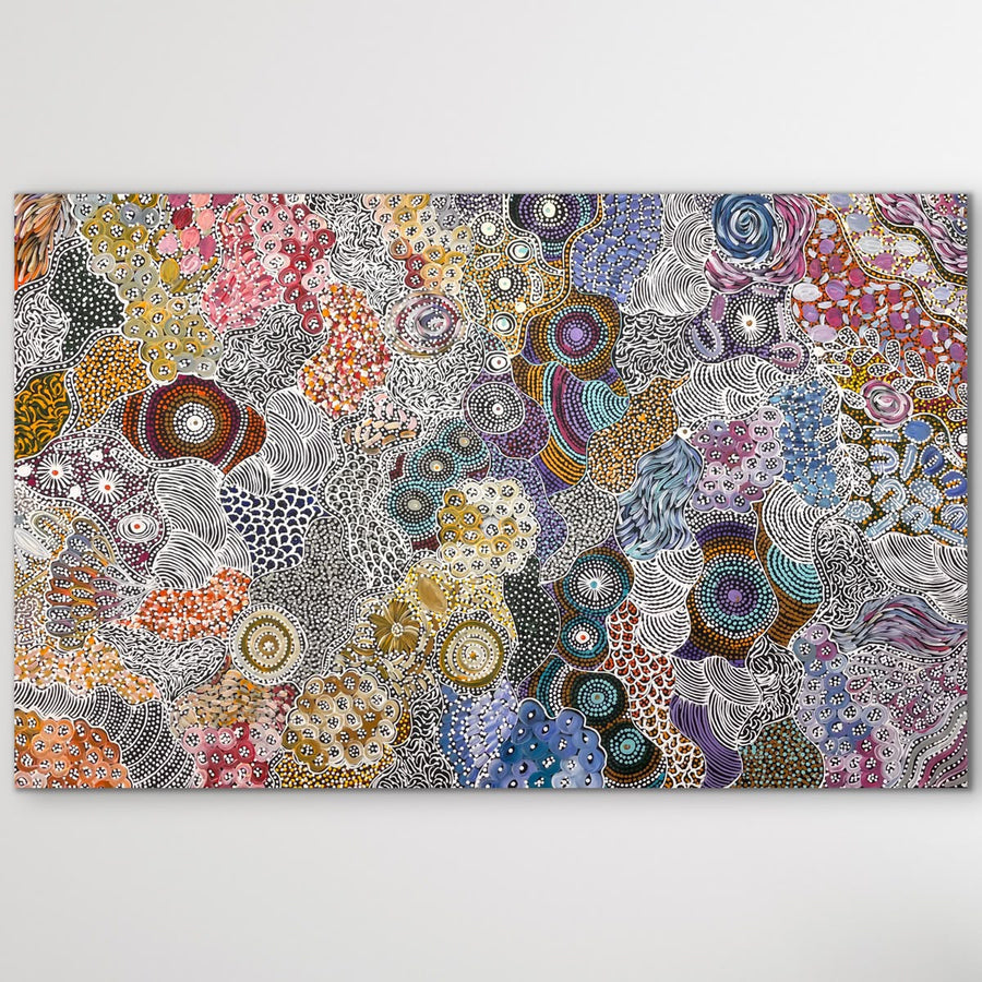 "My Country (Utopia)" original Aboriginal painting by Janet Golder Kngwarreye, 182cm x 116cm - authentic Indigenous Australian artwork