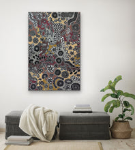 Load image into Gallery viewer, "Bush Flower" by Bernadine Johnson Kemarre - view 7, 144cm x 96cm - Aboriginal art
