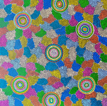 Load image into Gallery viewer, &quot;Waterholes Drying up in the Desert&quot; Roxanne Napaljarri Collins 101cm x 101cm
