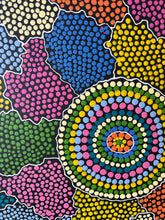 Load image into Gallery viewer, &quot;Waterholes Drying up in the Desert&quot; Roxanne Napaljarri Collins 101cm x 101cm
