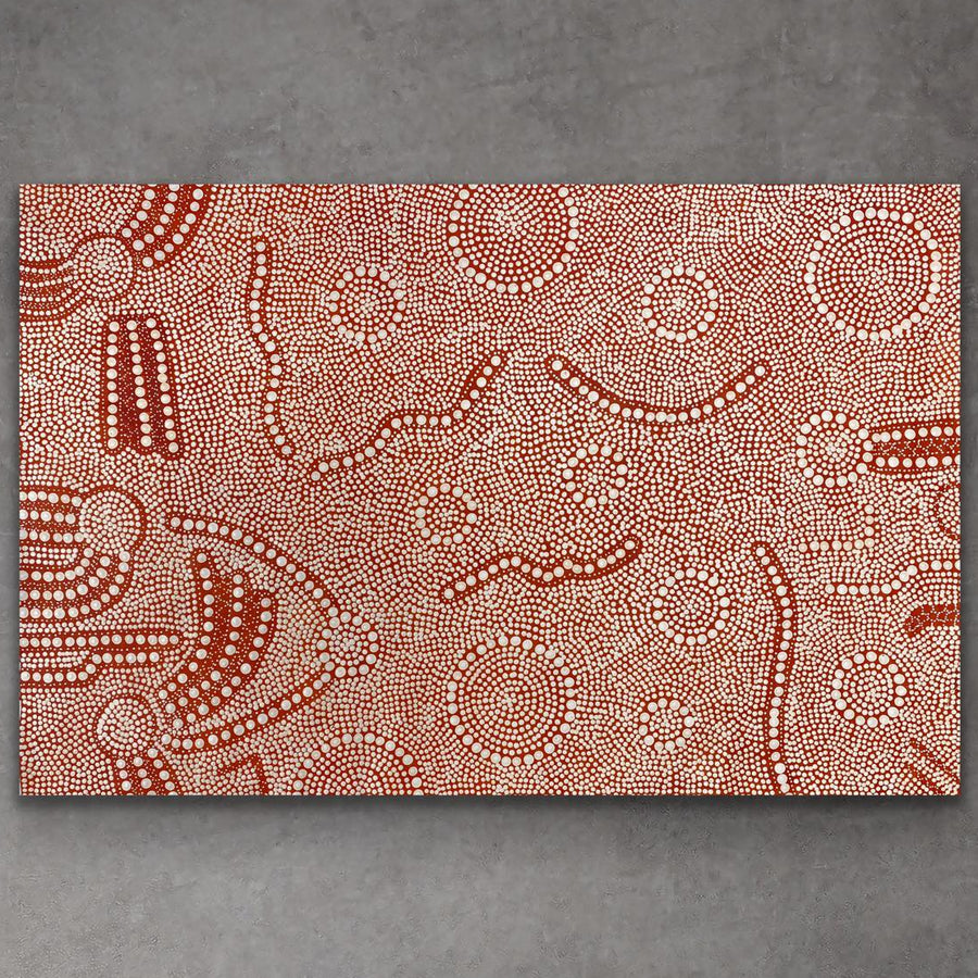 "Bush Onion" original Aboriginal painting by Nancy Martin Napangarti, 120cm x 79cm - authentic Indigenous Australian artwork