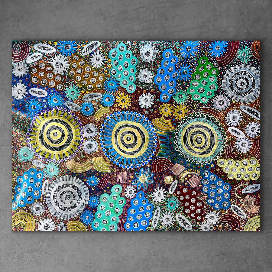 "My Country" original Aboriginal painting by June Bird, 152cm x 117cm - authentic Indigenous Australian artwork