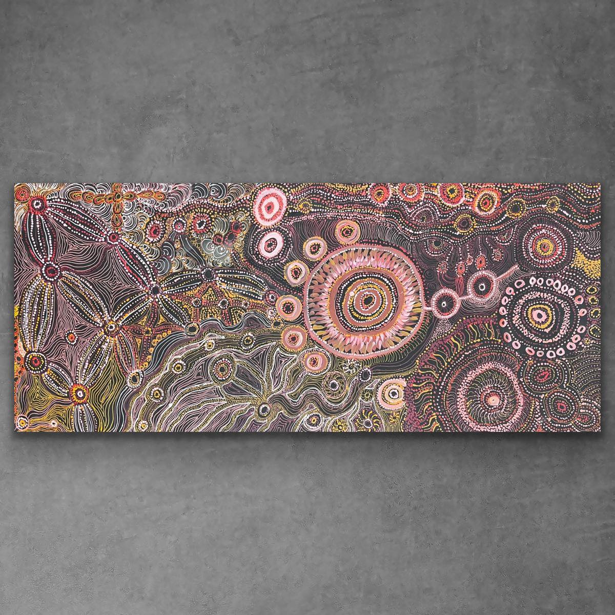 "Seven Sisters Dreaming (Kungkarangkalpa Tjukurpa)" Tanya Brady 200cm x 86cm
