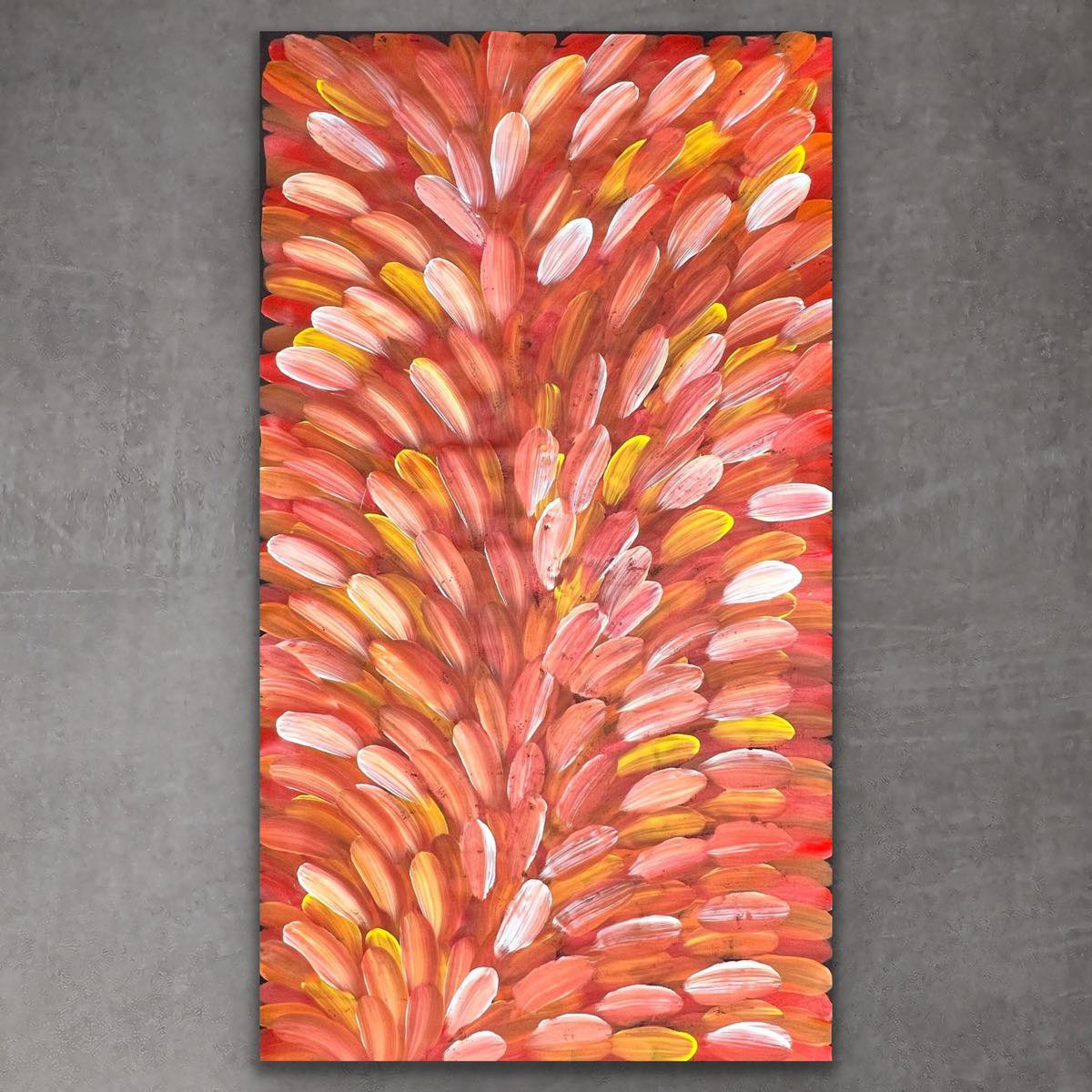 "Bush Medicine Leaves" original Aboriginal painting by Esther Haywood, 98cm x 176cm - authentic Indigenous Australian artwork