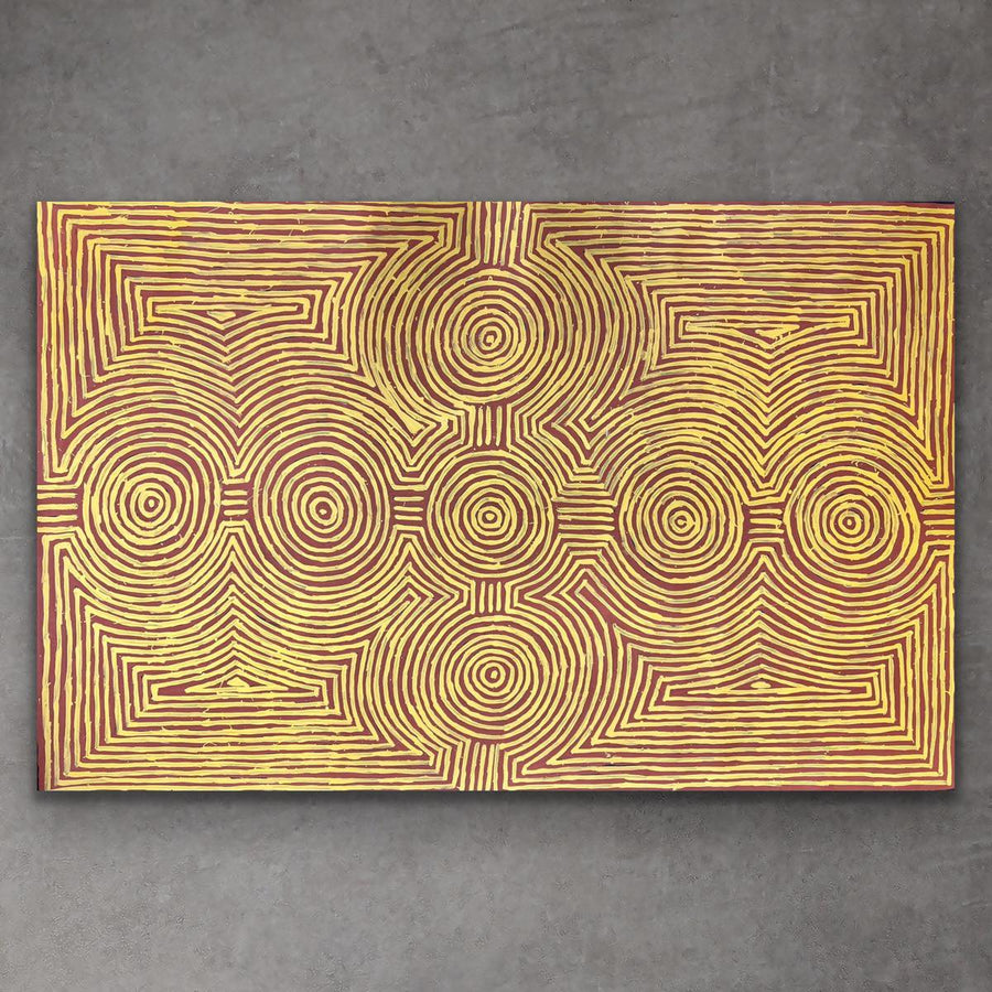 "Tingari" original Aboriginal painting by Jake James Tjapaltjarri, 148cm x 97cm - authentic Indigenous Australian artwork