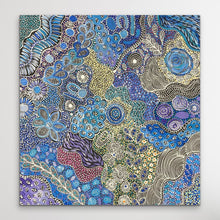 Load image into Gallery viewer, Colorful &quot;My Country (Utopia)&quot; Janet Golder Kngwarreye 94cm x 90cmon a white background
