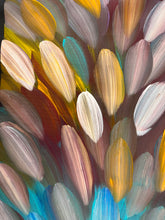 Load image into Gallery viewer, "Bush Medicine Leaves" original Aboriginal painting by Roseanne Morton Petyarre, 120cm x 38cm - authentic Indigenous Australian artwork
