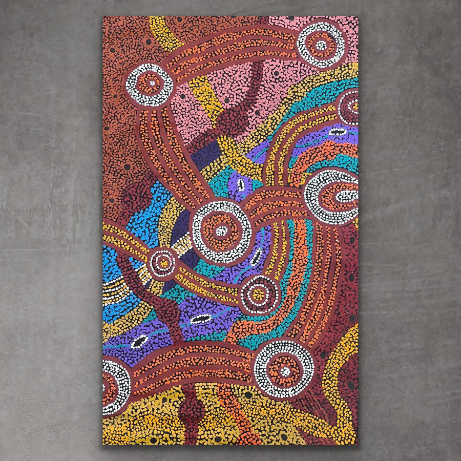 "Minyma Malilu" original Aboriginal painting by Philomena Caroll, 115cm x 69cm - authentic Indigenous Australian artwork