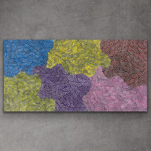 "Ngurlu Dreaming (Native Seeds)" Risharna Dickson 60cm x 118cm