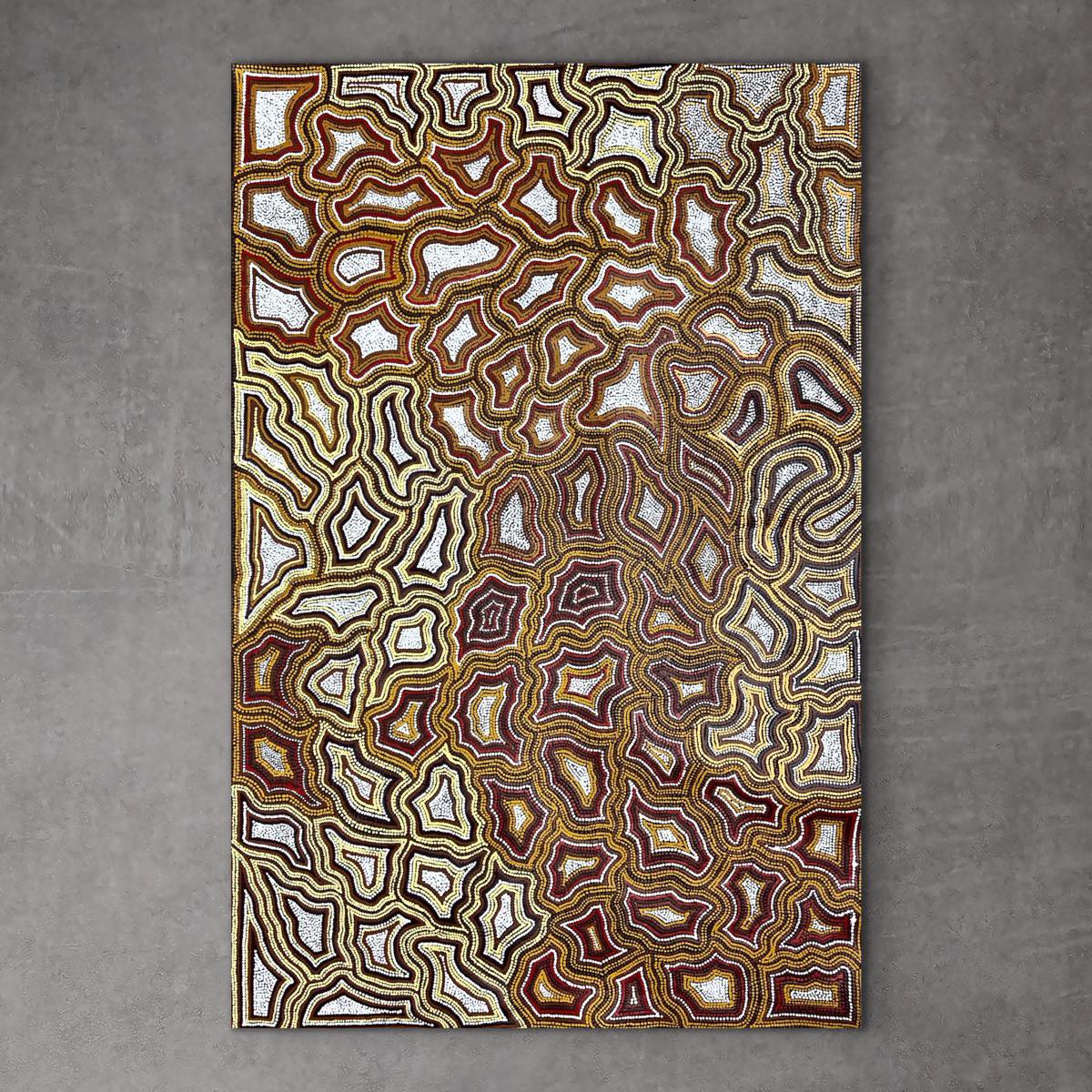 "My Country" original Aboriginal painting by Bernadine Johnson Kemarre, 94cm x 144cm - authentic Indigenous Australian artwork