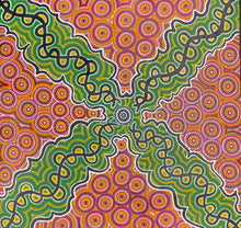 Load image into Gallery viewer, &quot;Snake Vine Dreaming&quot; Vivienne Nakamarra Kelly 90cm x 93cm
