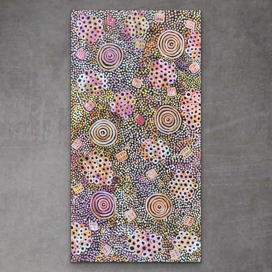 "Body Paint" original Aboriginal painting by Dulcie Long, 200cm x 108cm - authentic Indigenous Australian artwork