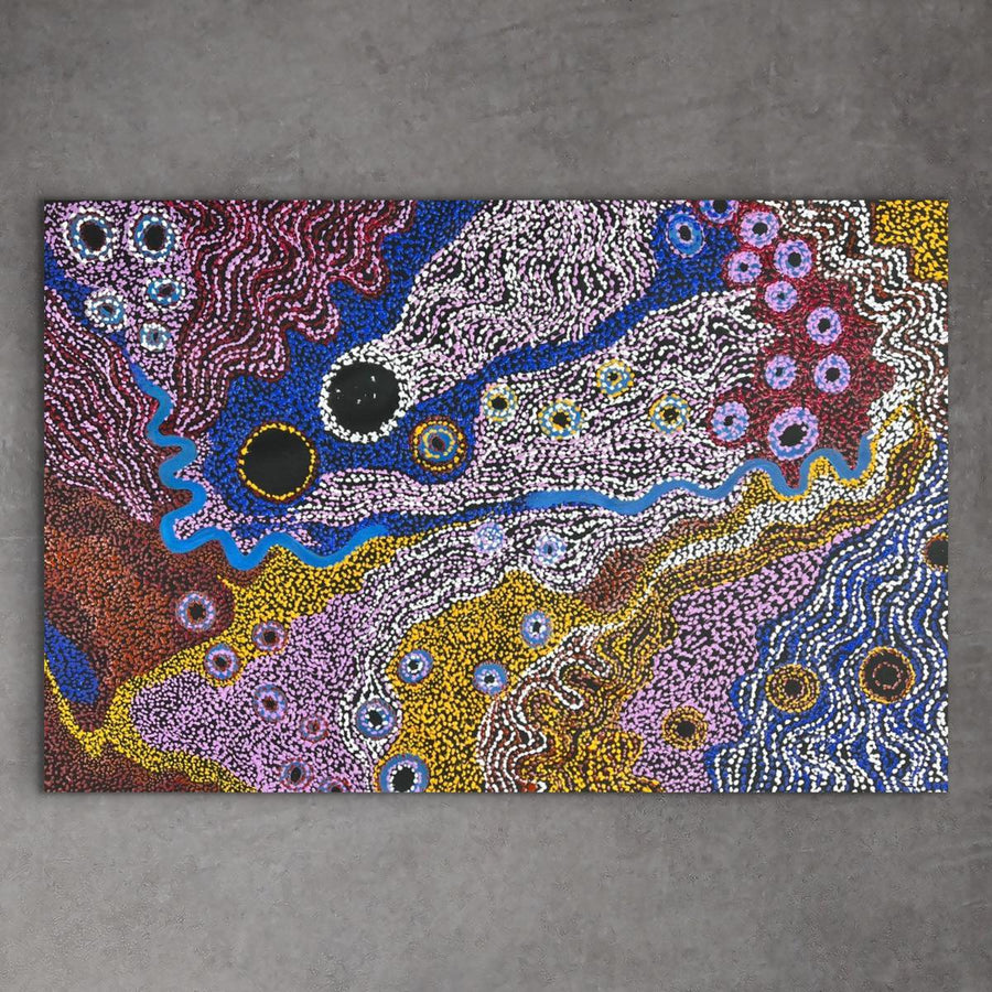 "Piltati" by Aileen Adamson - detail view of Aboriginal painting, 119cm x 89cm