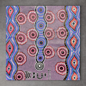 "Warlukurlangu Jukurrpa" (Fire Dreaming) Vivienne Nakamarra Kelly 95cm x 93cm