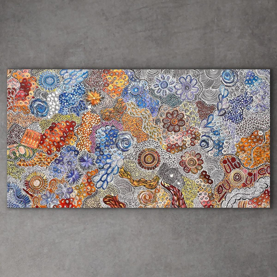 "My Country" original Aboriginal painting by Katrina Bird, 196cm x 110cm - authentic Indigenous Australian artwork