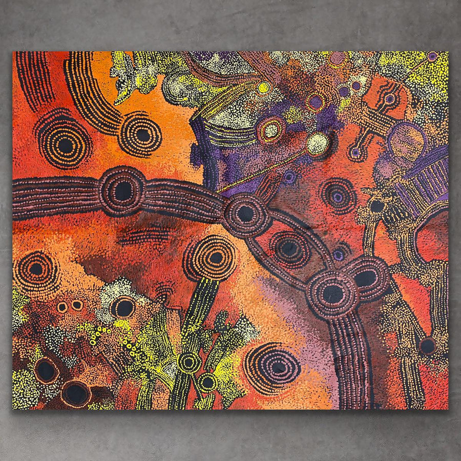 "Minyma Malilu" original Aboriginal painting by Teresa Baker & Patricia Tunkin, 100cm x 120cm - authentic Indigenous Australian artwork