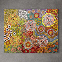 Load image into Gallery viewer, &quot;Budgerigar Dreaming and Bush Tucker Story&quot; Julieanne Nungurrayi Turner 74cm x 59cm
