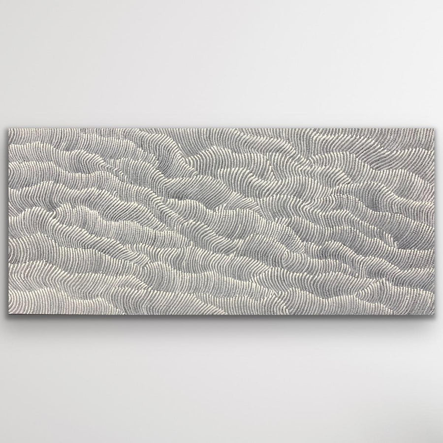 "Sand Dunes (Tali)" original Aboriginal painting by Maureen Nampijinpa Hudson, 203cm x 89cm - authentic Indigenous Australian artwork