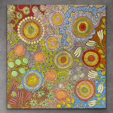 Load image into Gallery viewer, &quot;Budgerigar Dreaming and Bush Tucker Story&quot; Julieanne Nungurrayi Turner 70cm x 68cm
