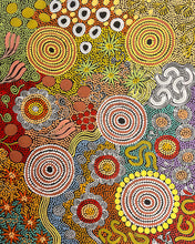 Load image into Gallery viewer, &quot;Budgerigar Dreaming and Bush Tucker Story&quot; Julieanne Nungurrayi Turner 74cm x 59cm
