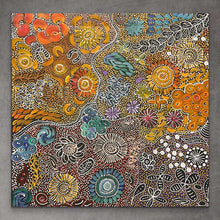 Load image into Gallery viewer, &quot;Bush Flowers&quot; Bernadine Johnson Kemarre 78cm x 80cm
