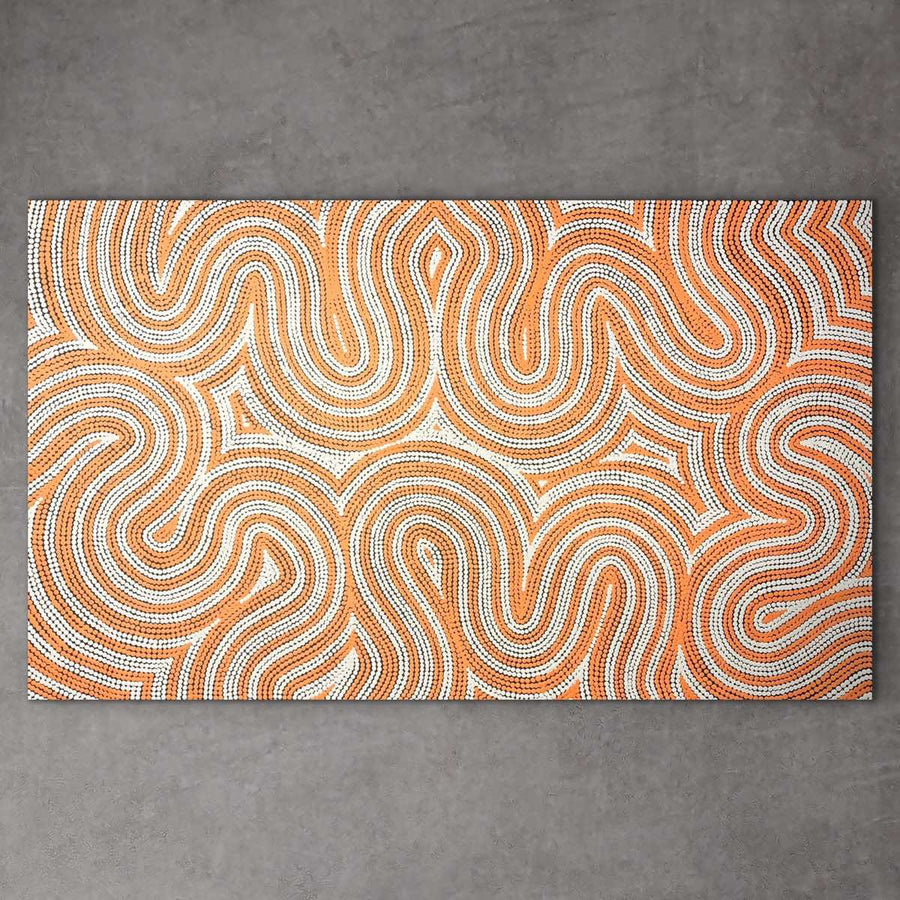 "Sand Dunes" original Aboriginal painting by (Tali) Gwenda Turner Nungurrayi, 152cm x 90cm - authentic Indigenous Australian artwork