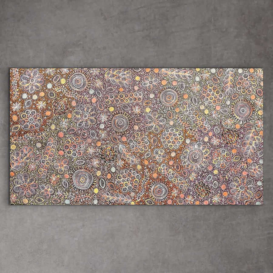 "My Country" original Aboriginal painting by Belinda Golder Kngwarreye, 198cm x 110cm - authentic Indigenous Australian artwork