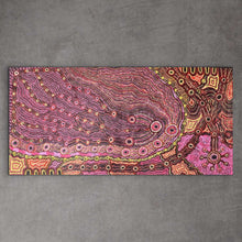 Load image into Gallery viewer, &quot;Rainbow Snake and Waterhole&quot; Debra Umala 178cm x 88cm
