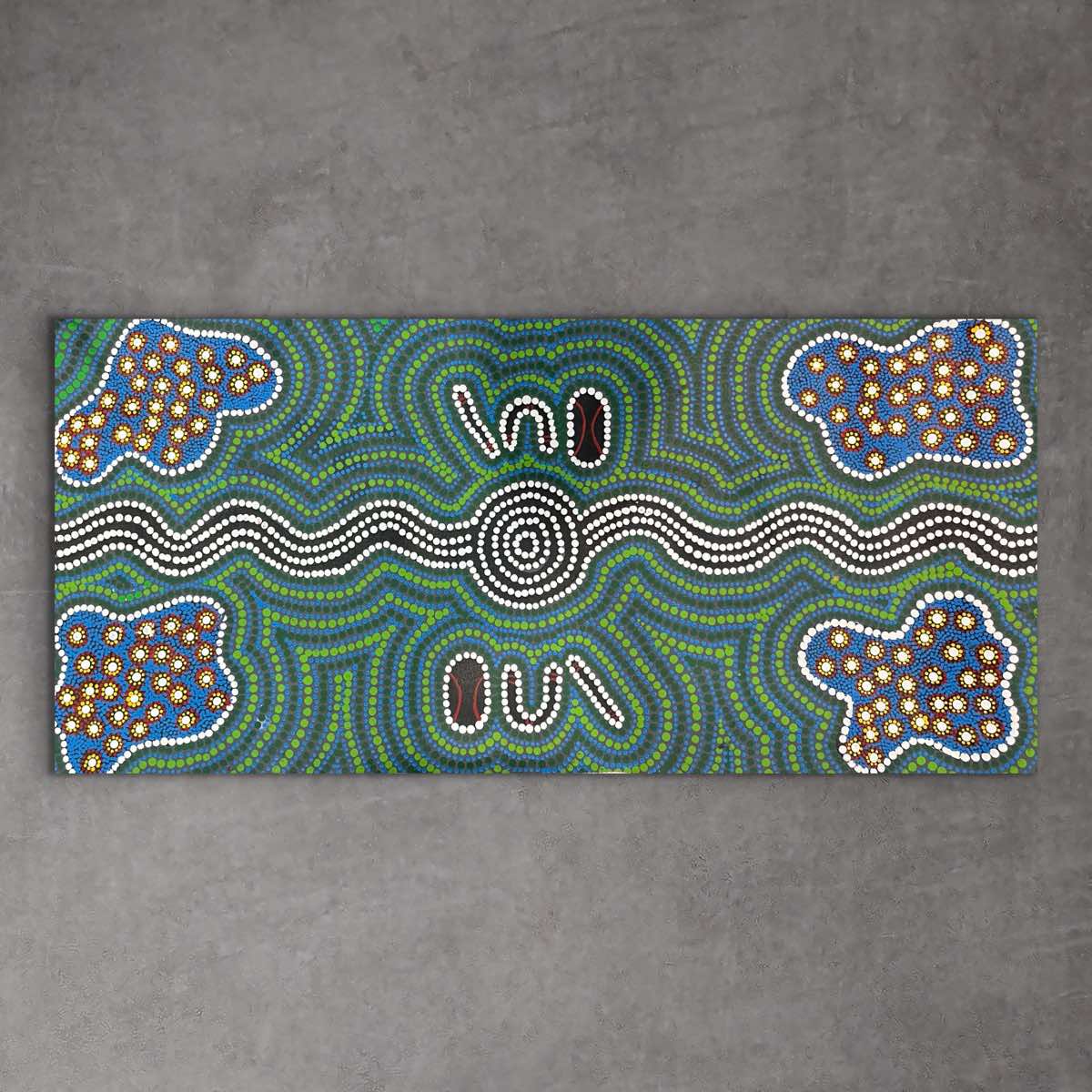 "Ngurlu Dreaming (Native Seeds)" Risharna Dickson 44cm x 90cm