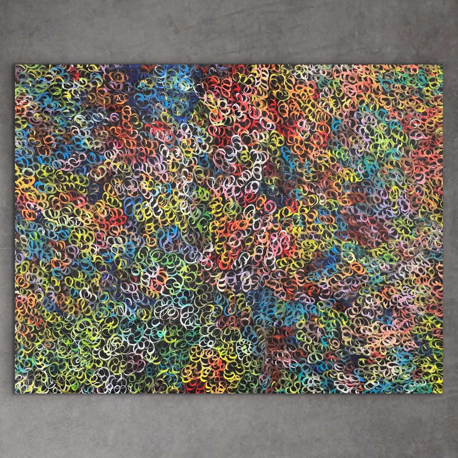 "Bush Plum" original Aboriginal painting by Gracie Morton Pwerle, 197cm x 150cm - authentic Indigenous Australian artwork